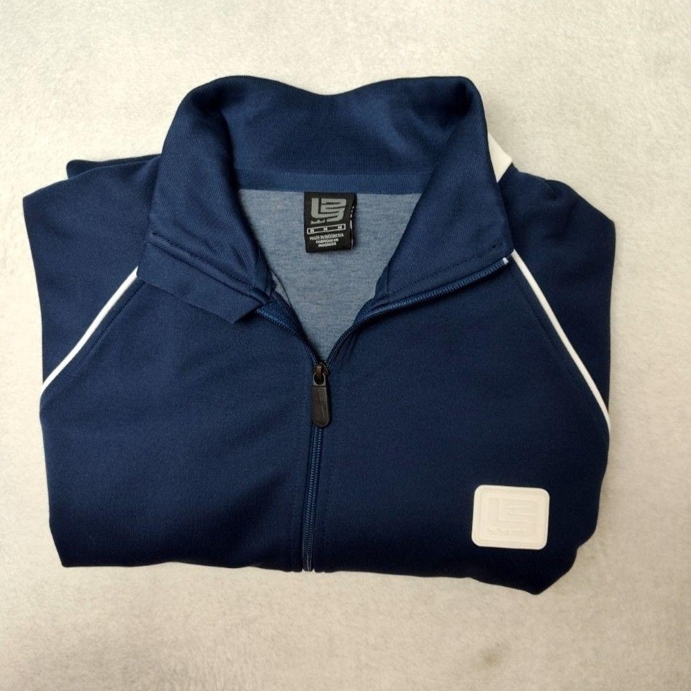 Vintage Nike Track Jacket Mens M Blue‎ Lebron James Full Zip Pockets Basketball